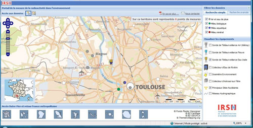Restitution des résultats sur le site internet de la surveillance de la radioactivité dans l'environnement