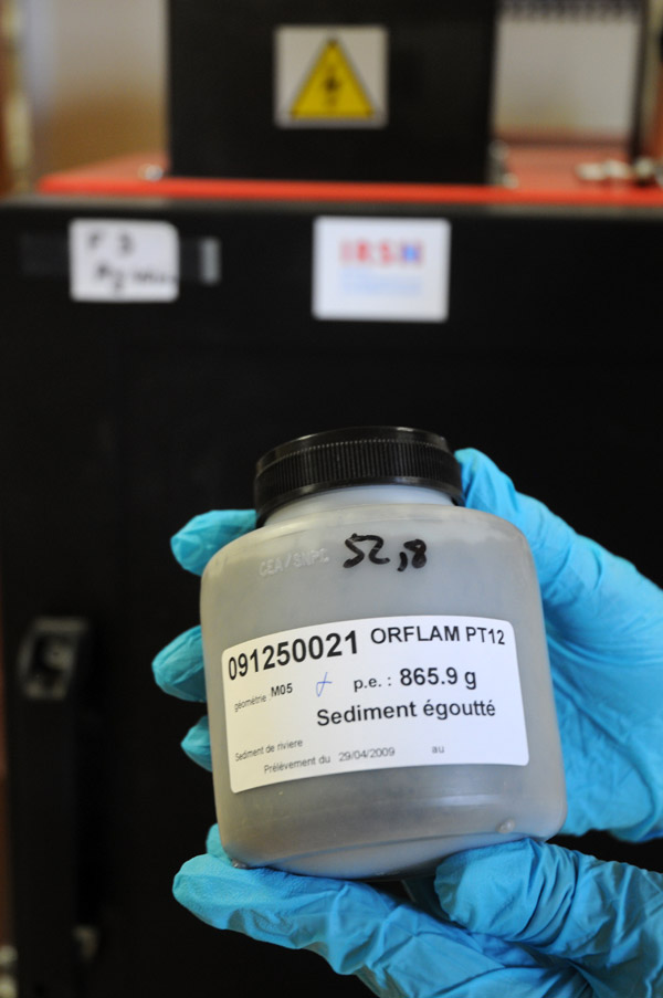 Echantillon de sédiments d'un site contaminé