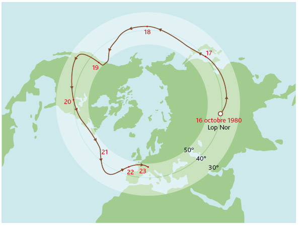 Progression du nuage radioactif troposphérique consécutif au tir chinois du 16 octobre 1980.L. Stefano – IRSN