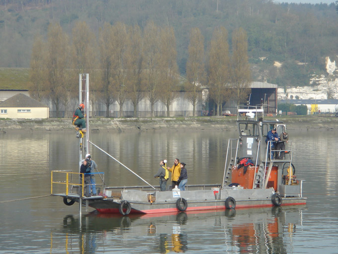 Carottes sédimentaires prélevées dans la Seine