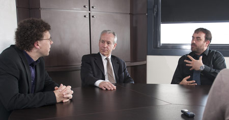 De droite &agrave; gauche : Yves Marignac, Thierry Charles, Olivier Isnard &copy; Gr&eacute;goire Maisonneuve/IRSN