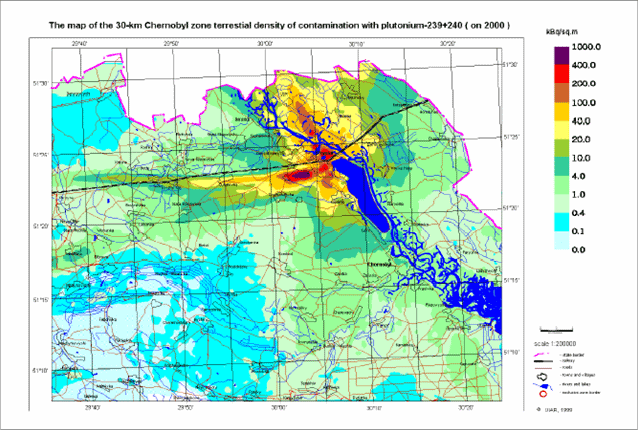 Carte de contaminations de l'Ukraine (cliquez pour voir la carte en grand format)