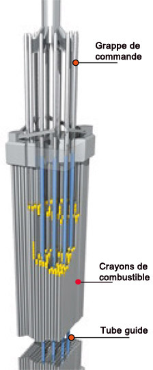 Schéma d'un assemblage de combustible.