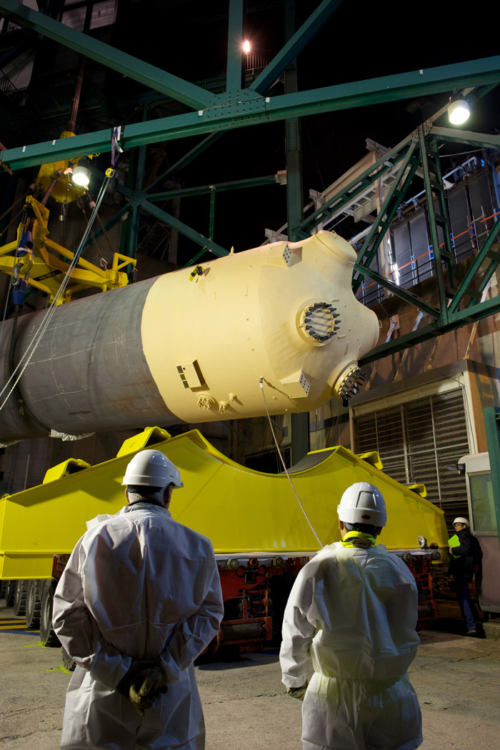 Remplacement du générateur de vapeur à la centrale de Cruas-Meysse, en Ardèche 
