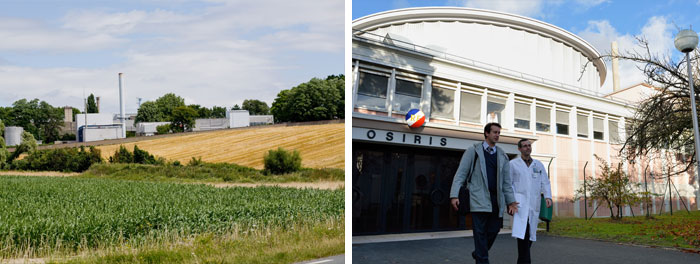 Bâtiment du réacteur expérimentale Osiris au CEA Saclay (Essonne)