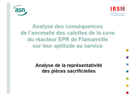 Analyse de la représentativité des pièces sacrificielles