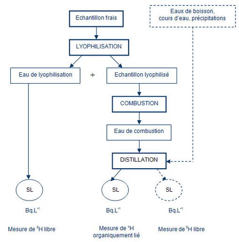 Protocole d’analyse des échantillons pour la mesure du tritium (SL : scintillation liquide)
