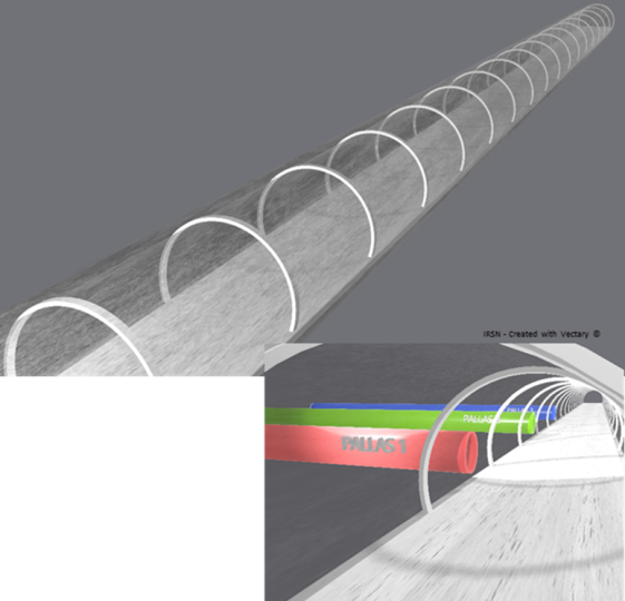 Creusement de la nouvelle galerie et des trois alvéoles de tests in situ