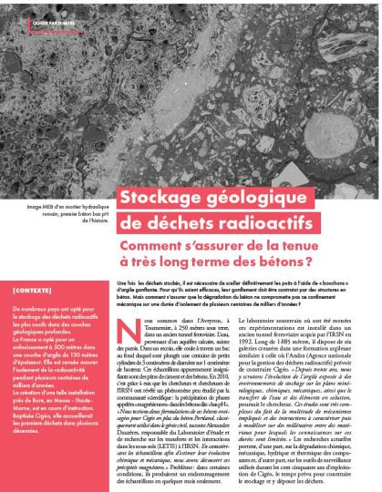 Première page du numéro 17 du cahier partenaire IRSN - Pour la science