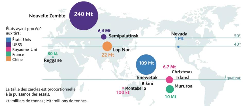 Carte des essais nucléaires